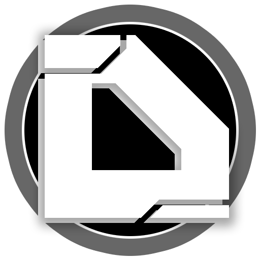 Monogram "D" logo for Denis Batcan, in a 3D geometric style inside a dark circle.
